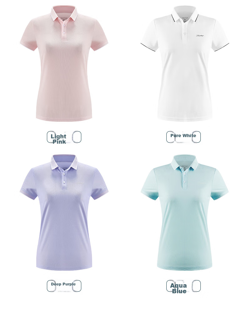 TECTOP Quick-Dry Shirt, Women's Outdoor Solid Color Stand-Collar Short-Sleeve Sports Polo Shirt, Moisture-Wicking Casual T-Shirt DJB623006, Women's Light Pink 2XL 27