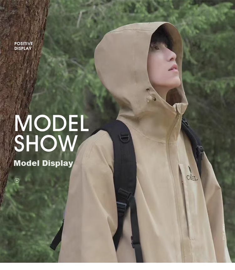 CAMEL Outdoor Single-Layer Rain Jacket TG013 Oak Gray/coconut Color, Women's S 17