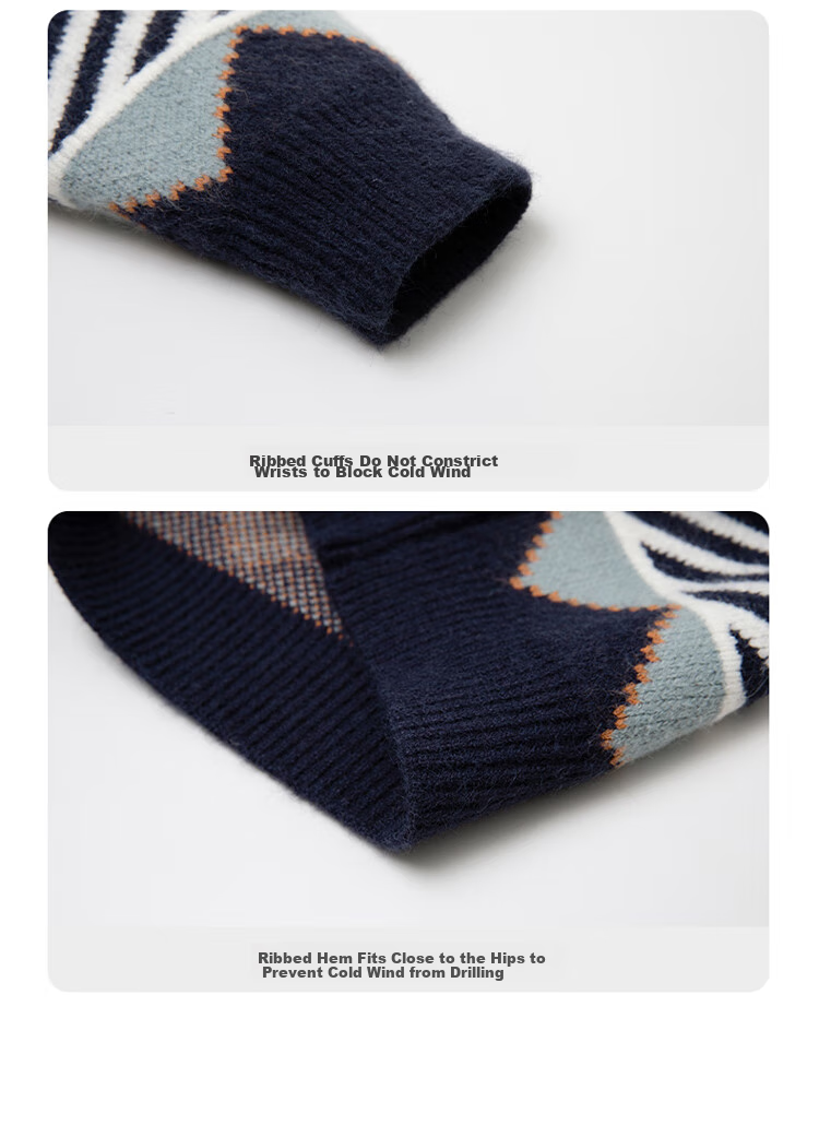 Zuoxi Boys' Sweater, Children's Thickened Autumn And Winter 2025 New Style, Boys' Knitted Sweater, Winter Pullover, Navy Blue, Size 160 7