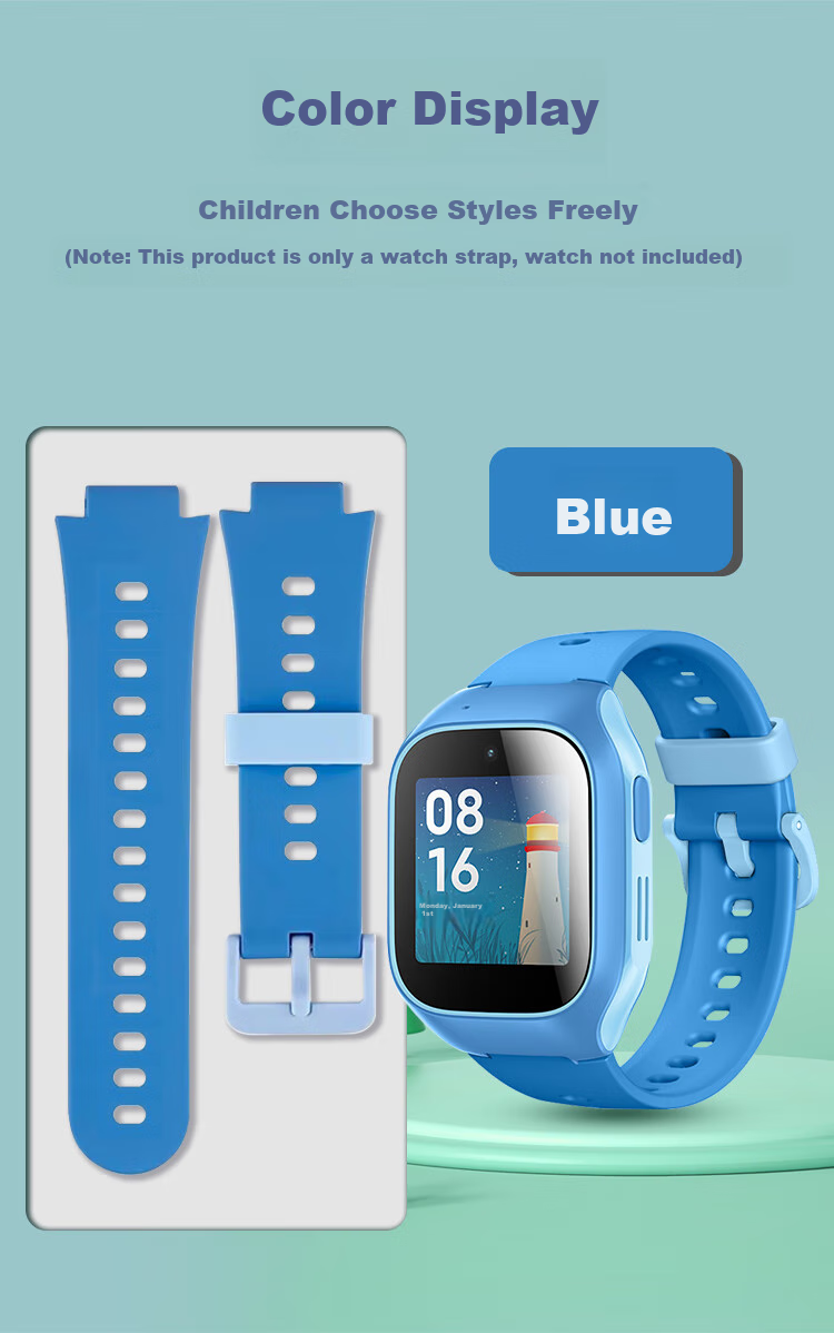 Freeson Compatible with Mitu Children's Smartwatch 6C Strap, Xiaomi Learning Watch 6c Strap, Detachable Replaceable Skin-Like Soft Silicone Wristband for Smart Video And Photo Watch, Blue 6