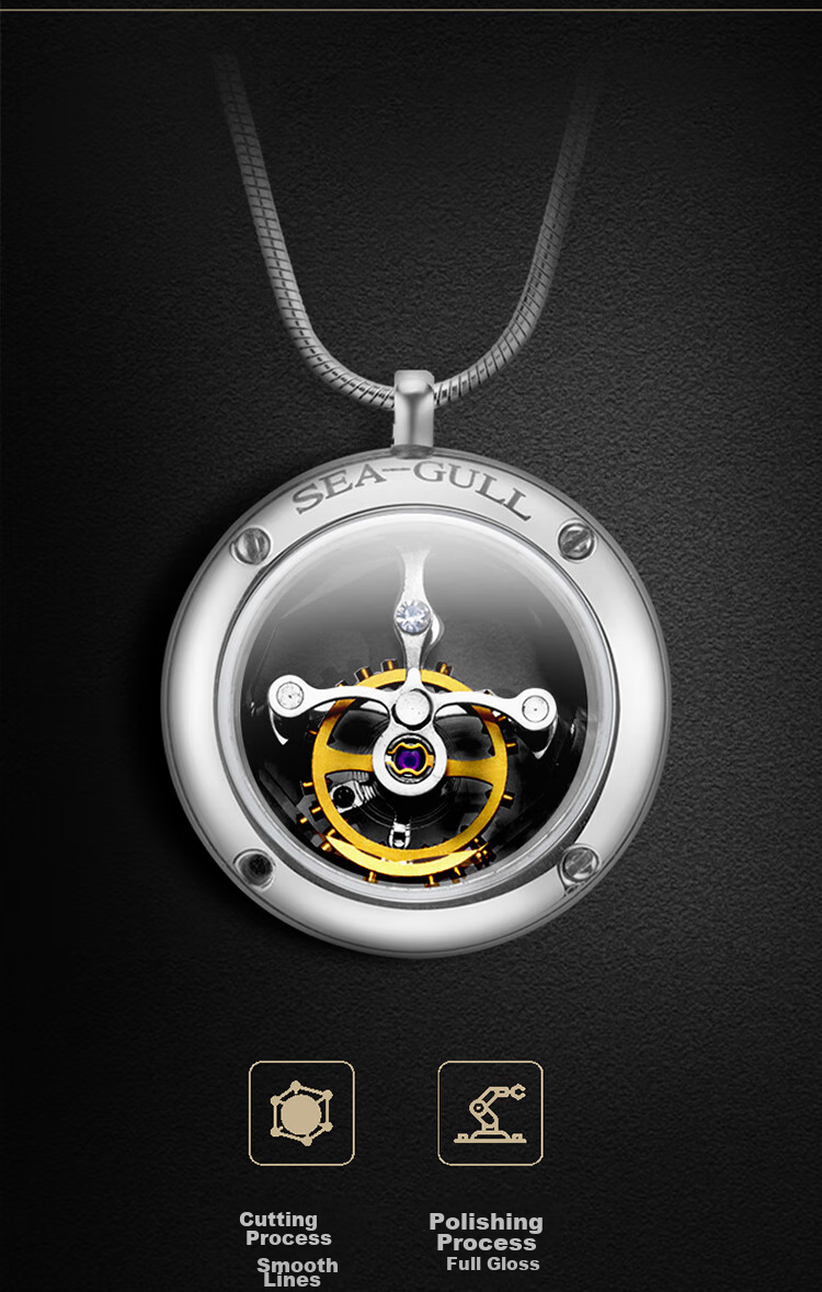 SEAGULL Spinning Top Pendant, Machine Heart Necklace, Machine Heart Pendant, Gift Necklace for Boyfriend Or Girlfriend HG-FL 9