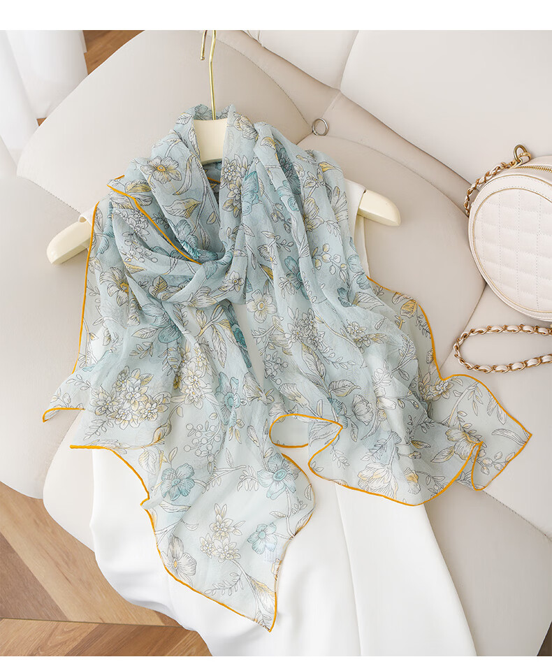 Hangsifu Silk Scarf, Neck Warmer Shawl, Pearl Yarn Neck Wrap, Practical Birthday Gift for Mom, Mid-Autumn Festival Present 12