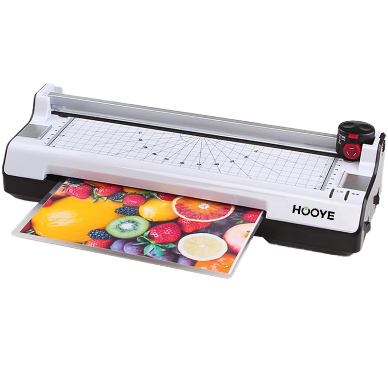 HOOYE A3/A4 Office Commercial Laminator, Photo Menu Tender Document Laminating Machine, Cold And Hot Lamination Multifunctional with Trimmer Including Corner Rounder, 3885 White