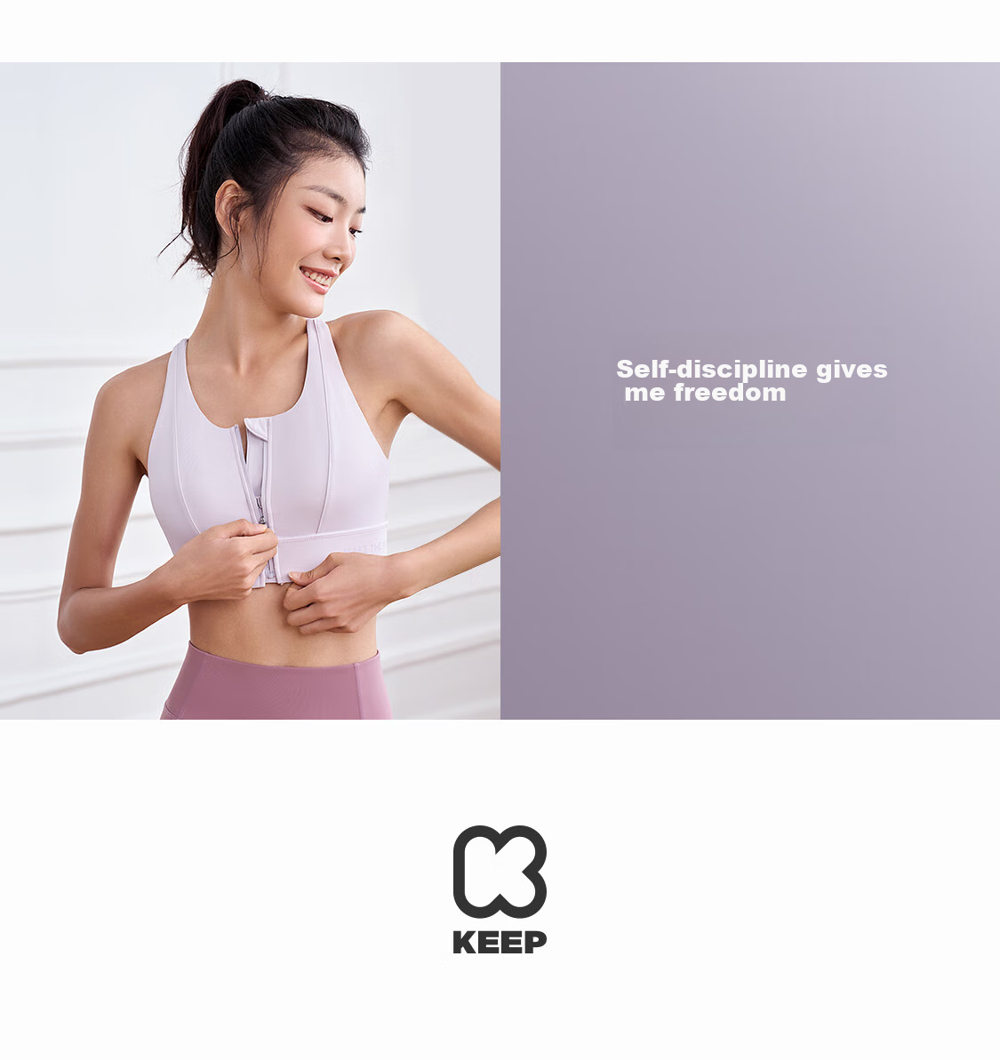 Keep Front Zipper Easy-To Sports Bra for Women, High-Intensity Shock-Absorbing Vest-Style Bra 12405 Oxygen Purple L 35