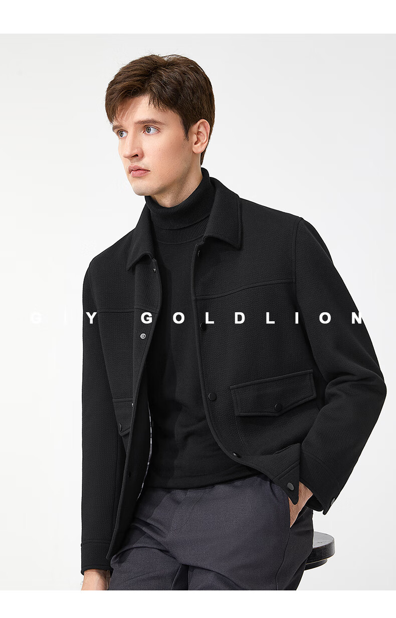 Goldlion GY [Containing Cotton Wool] Men's Jacket, Autumn And Winter Lapel Jacket, JWF1799-LK120 Gray, 2XL 16