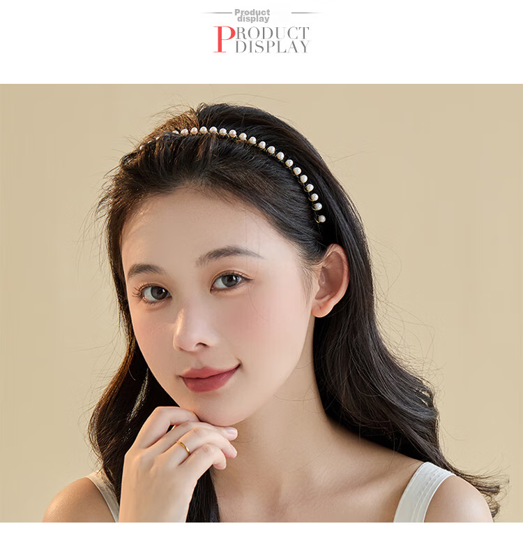 CHIMERA Freshwater Pearl Headband Hairpin for Women, French-Style Bangs Hairband, High-End Hair Accessory, Mid-Autumn Festival Gift 4