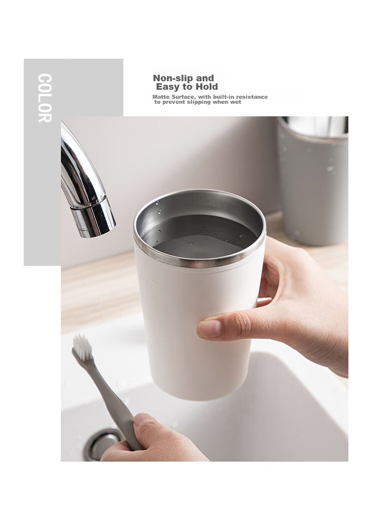 Daisy Leaf 304 Stainless Steel Wedding Couple Light Luxury High-Value Antibacterial Toothbrush Cup Mouthwash Cup Toothbrush Holder Red 8