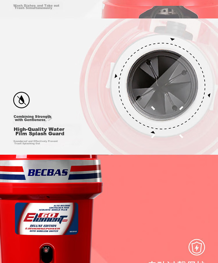 BE CBAS (BECBAS) Intelligent Garbage Disposal Processor, Automatic Reverse Wireless Switch E60Plus 21