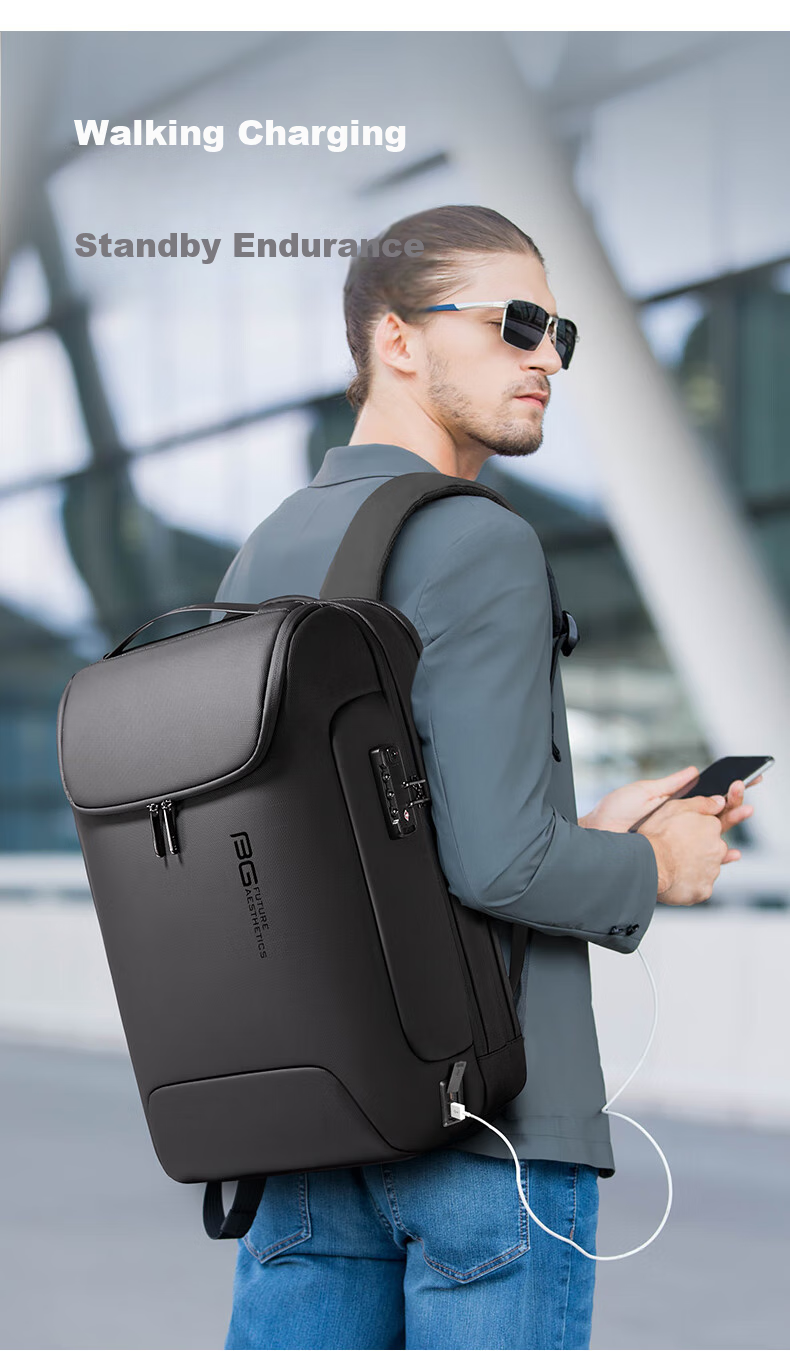 Bange Multifunctional Anti-Theft Laptop Backpack, Business Commute Travel, Wet And Dry Separation, Men's Backpack, 721646 Black 6