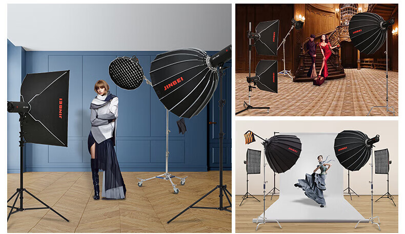 JINBEI KE Series Quick-Install Grid Softbox, Deep Mouth, Deep Throw, Octagonal, Rectangular Softbox, Integrated Rod Cover, KE-35*140 Professional Grid Softbox (Including Grid) 5
