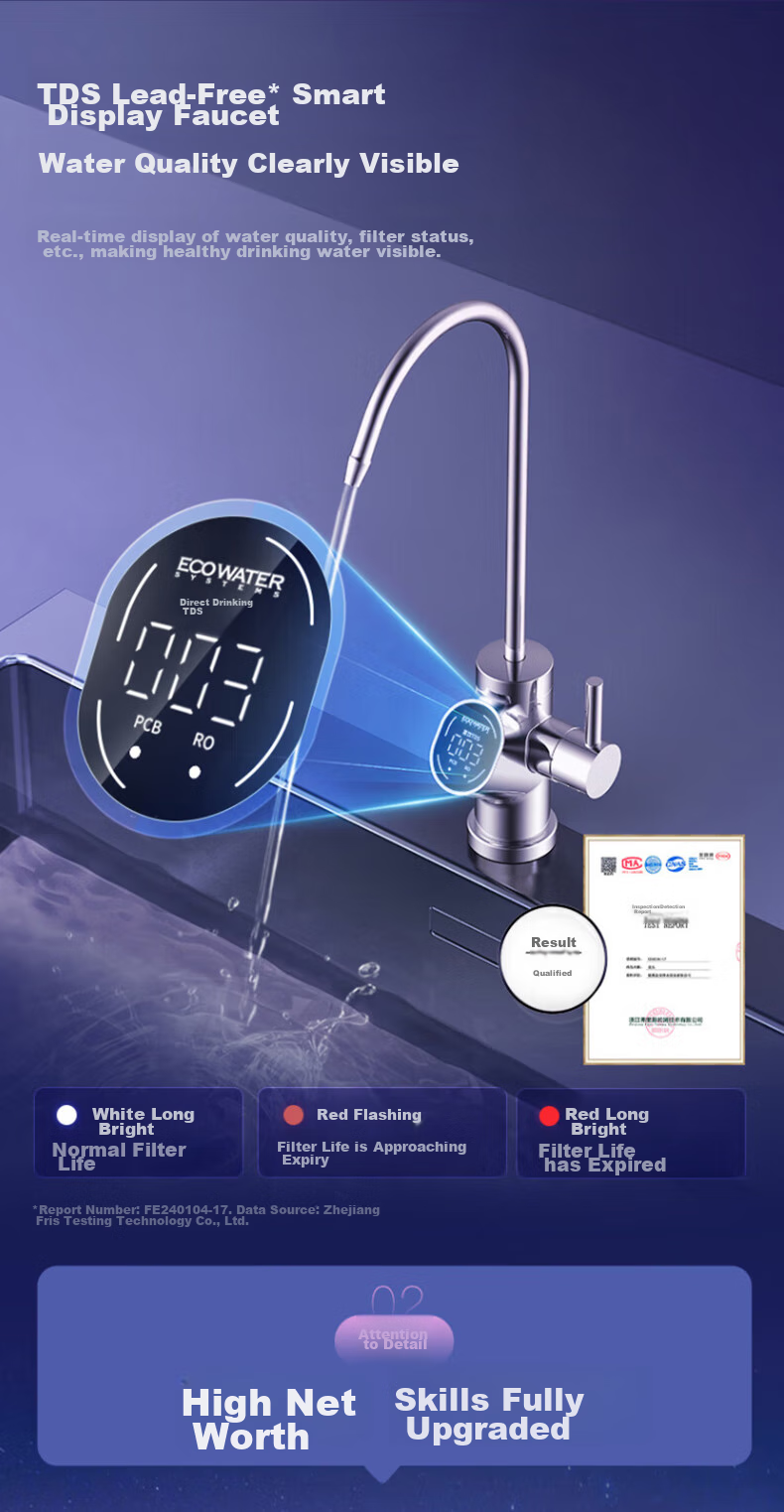 ECOWATER Water Purifier, Mercury PRO Under-Sink Home Direct Drinking 1000G Water Purification System, Long-Lasting RO Reverse Osmosis Smart Display, Zero Stagnant Water, Baby-Friendly High-Quality Sterilizing Household Appliance with Subsidy ERO185-2 3