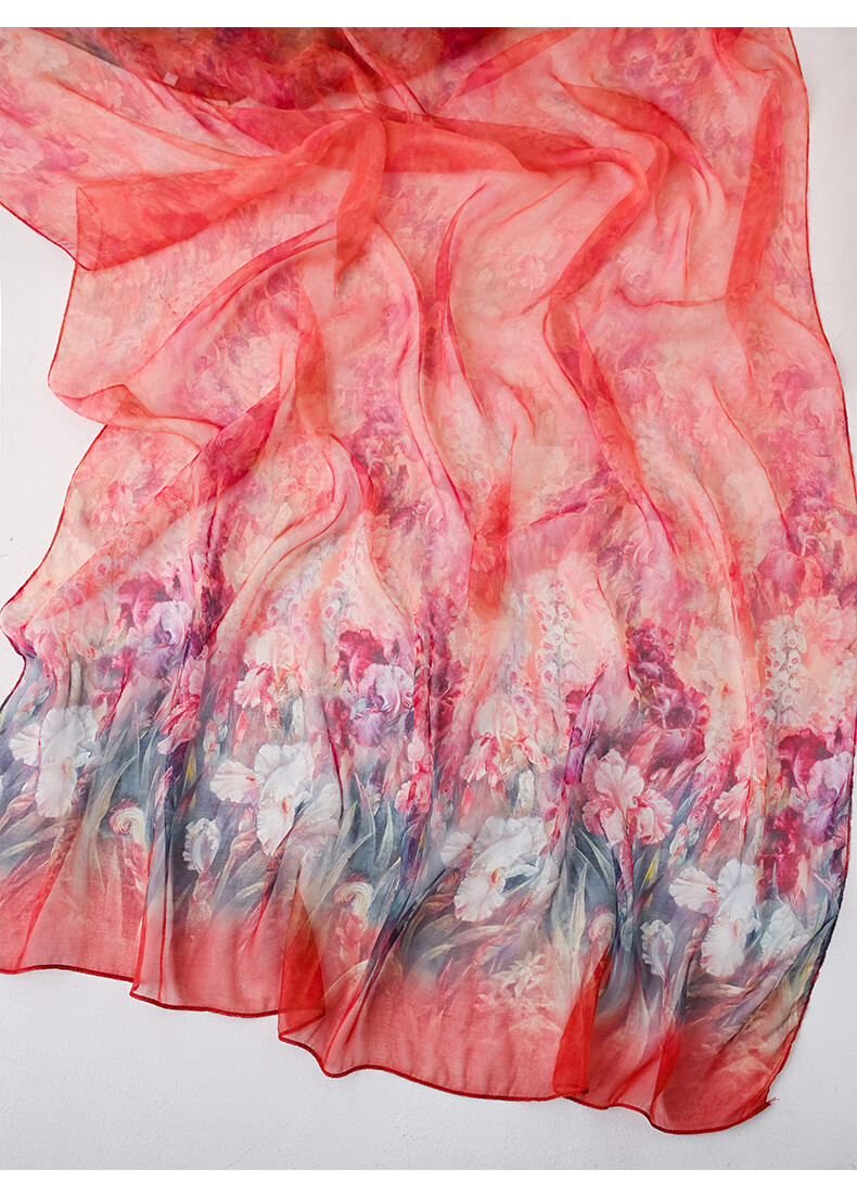 Hangsilu Silk Scarf for Women, Mulberry Silk Lightweight Chiffon Shawl, High-End Birthday Gift, Mid-Autumn Festival Present for Girls, Mothers And Elders 17