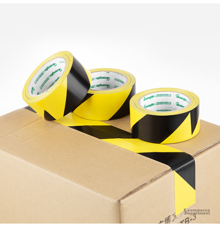 GuangBo 3-Roll Pack Black And Yellow Diagonal Warning Tape, 48mm*30m Single Roll, Waterproof Reflective Tape, Zebra Tape, Fire Isolation Tape, Caution Marking Line, Factory Warehouse Office S45251 11
