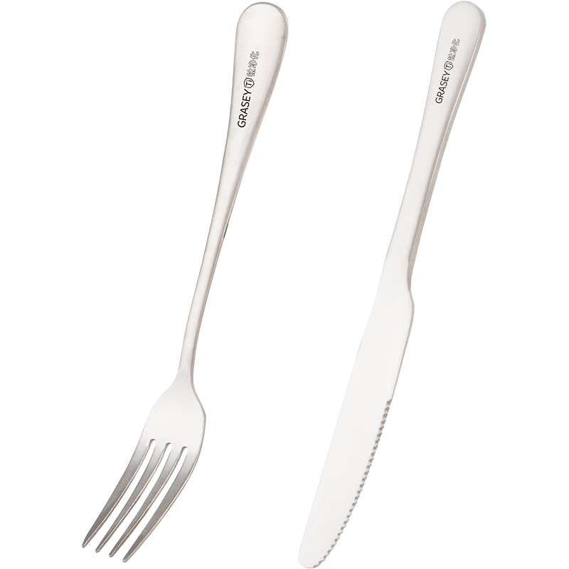 Guangyi Titanium-Purified Stainless Steel Western Cutlery Set, Thick Steak Knife And Fork, High-End 2-Piece Set, GY1303