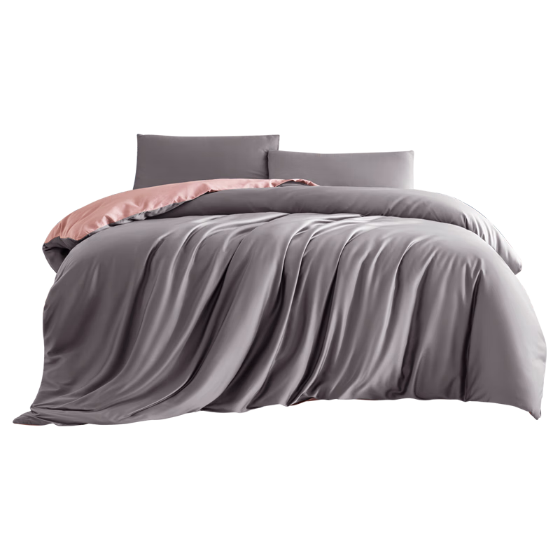 JD Original Zhisu Ultra-Soft Sateen, 60-Count Long-Staple Cotton A-Grade Pure Cotton Bedding Set, Four Pieces, for 1.8-Meter Bed, Misty Gray