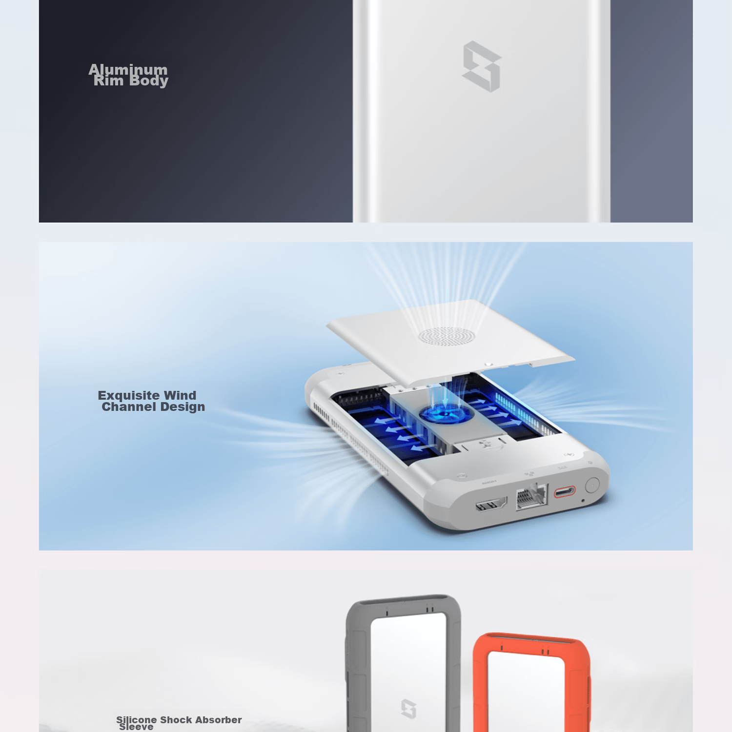 Jikongjian Private Cloud T2S, 8-Core Dual-Bay Portable All-Solid State AI NAS Network Storage, Built-In UPS, Outdoor Travel Vlog Digital Sports Intelligent Cloud Server 18