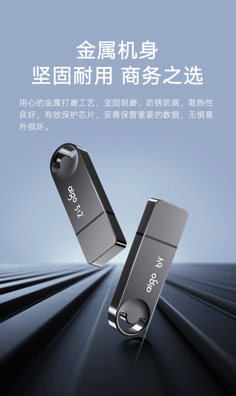 Aigo 128GB USB3.2 Flash Drive, Metal Cap, Efficient Fast Transfer Series, Smiley Office 5