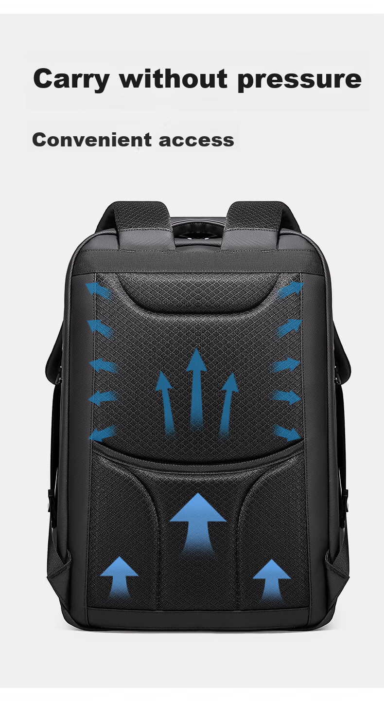 Bange Multifunctional Anti-Theft Laptop Backpack, Business Commute Travel, Wet And Dry Separation, Men's Backpack, 721646 Black 15