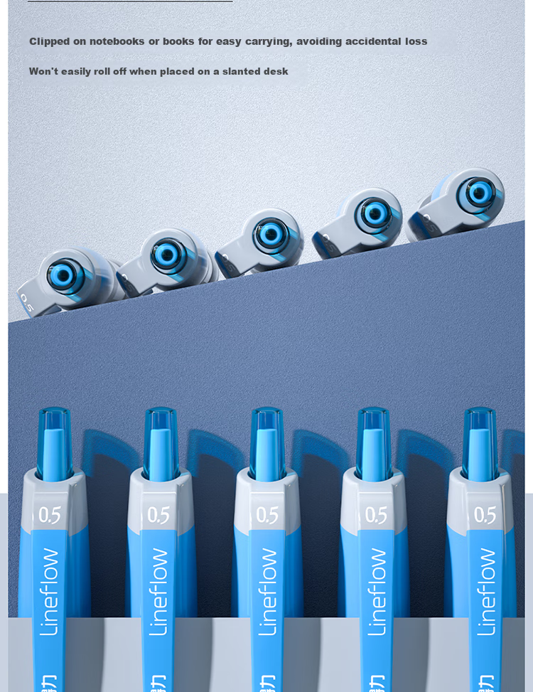Deli Smooth Click Gel Pen Signature Pen Office Supplies 0.5mm Bullet Tip Blue 12 pcs/box S08 College Entrance Exam 15