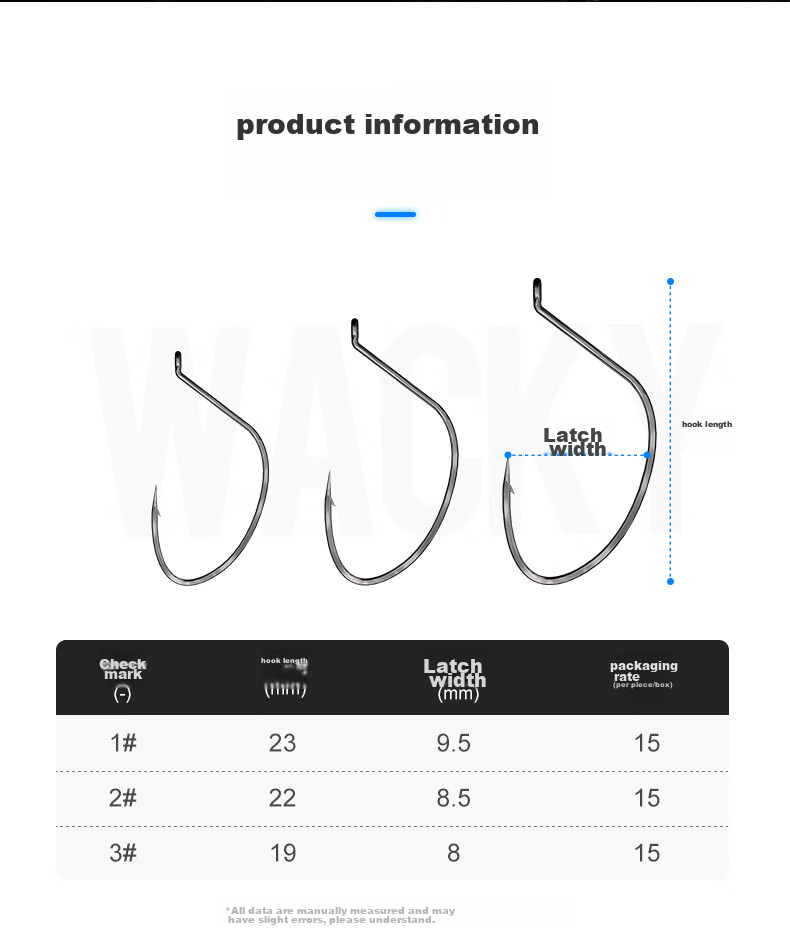 Guowangliya Fishing Hooks, Soft Bait Hooks, Artificial Bait Hooks for Loaches, Bass And Black Pit Fishing Accessories, Size 3 2