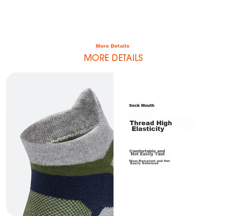 TFO Competition-Grade Outdoor Five-Toe Socks, Breathable Functional Hiking Socks, Wear-Resistant Toe Socks 2202439 Men's Blue And Orange 17