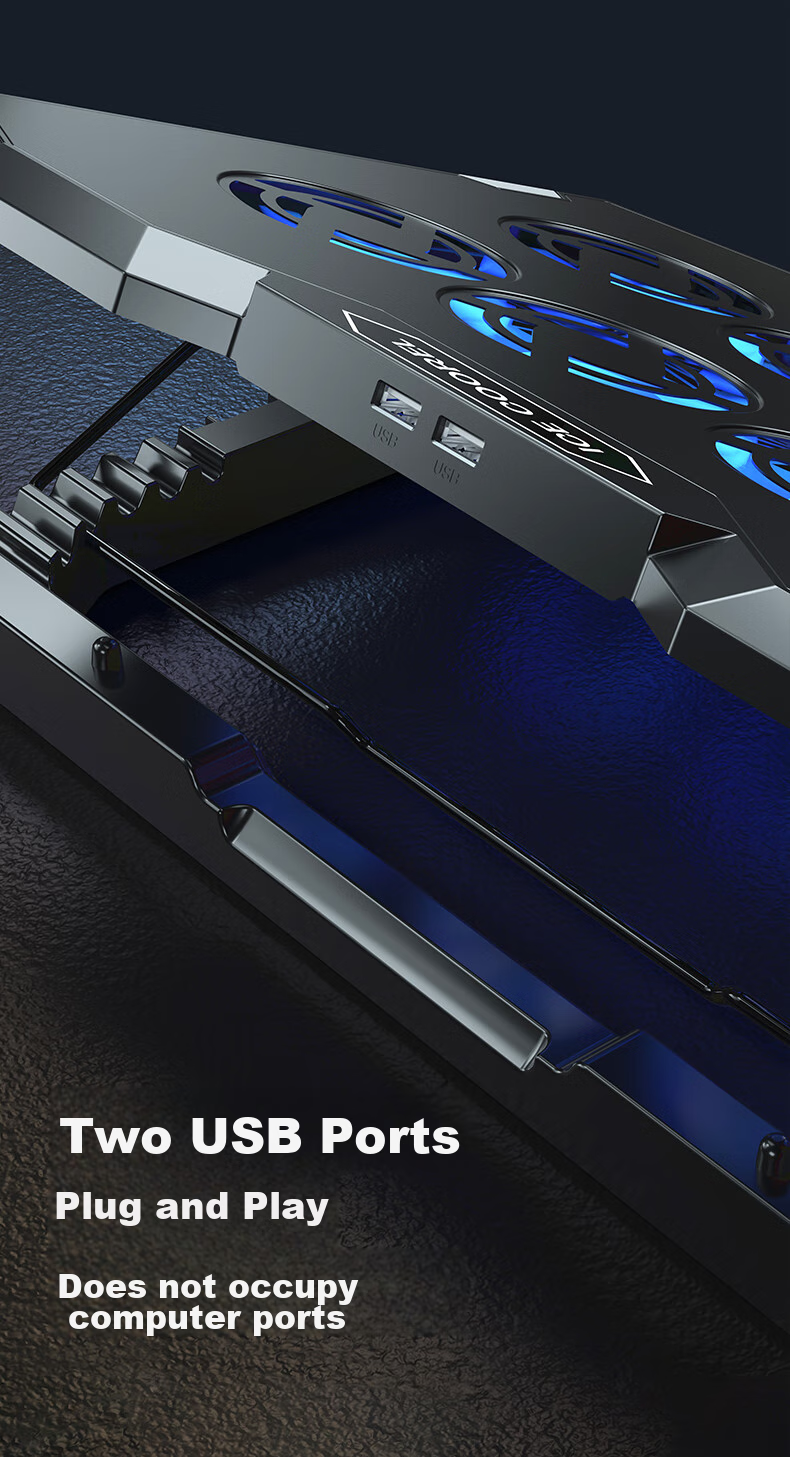 ICE COOREL K10 Laptop Cooling Pad, Computer Desk Stand, Gaming Laptop Cooling Base, Adjustable Speed Cooling Fan with RGB Lighting, Suitable for 17-Inch Lenovo Alienware Legio 8
