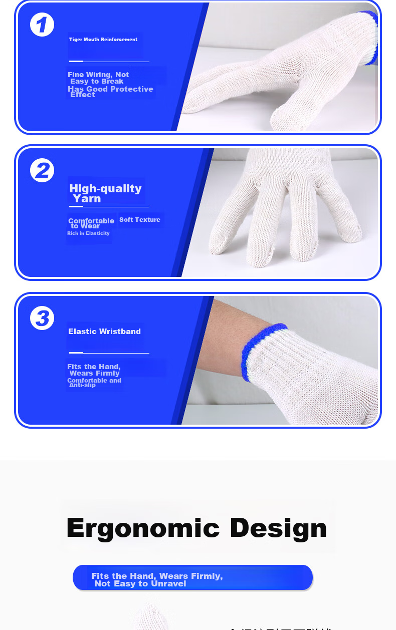 Aidier Cotton Work Gloves, Thickened 600G, 12 Pairs/pack, for Workshop, Construction Site Labor, [Full Weight] CW326324 4