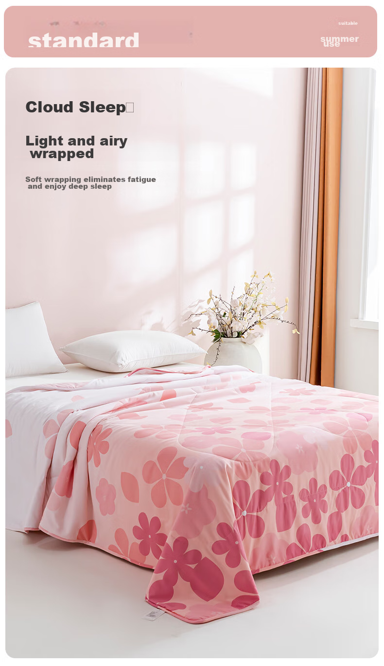 CROWN Summer Cooling Quilt Air Conditioning Blanket 1.5m x 2m Single Summer Quilt Four Seasons Universal Class A Machine Washable Bare Sleep Spring Autumn Quilt Core 3