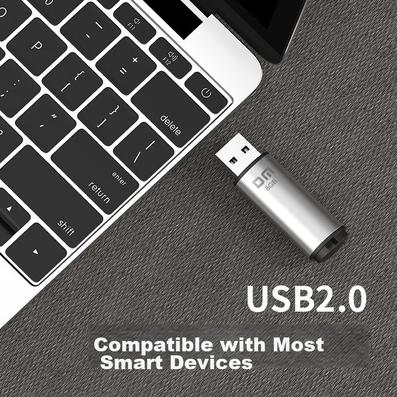 USB-флеш-накопитель DM Daimai 8GB USB 2.0, PD204 Серебристый, маленький USB-накопитель для тендеров, компьютеров, автомобилей.