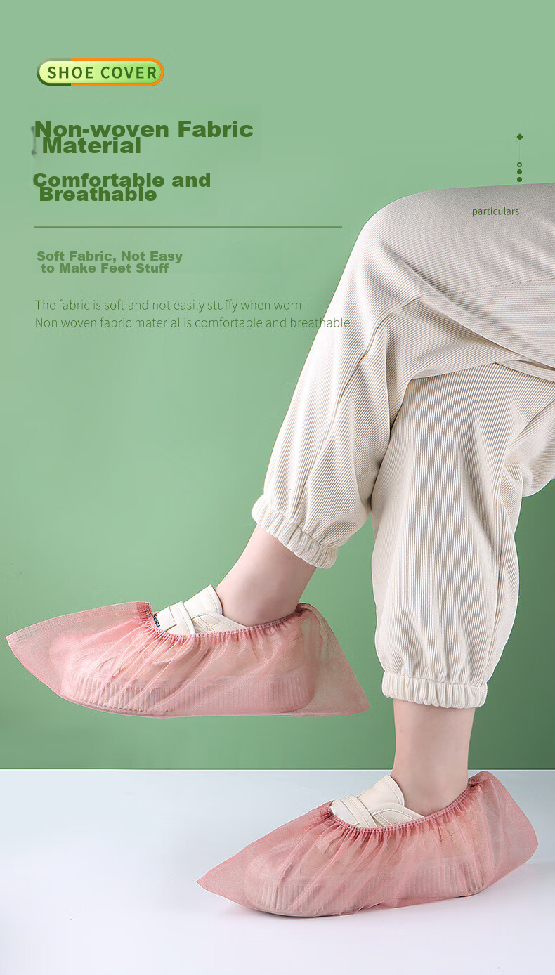 Jiamo Disposable Non-Woven Shoe Covers, 50 Pieces, Printed Thickened, for Home Indoor Use, Computer Room, Students And Children Foot Covers 3