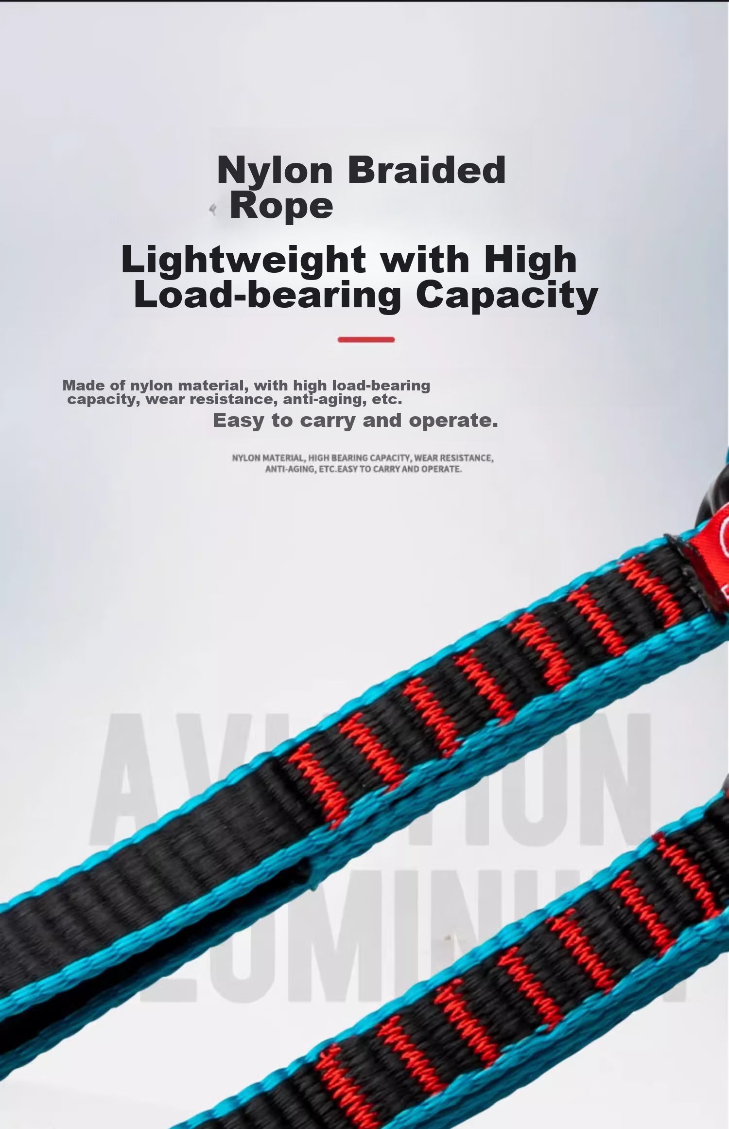 Kanle Climbing And Mountaineering Equipment, Fall Protection Rappelling Rope, Nylon Flat Belt, Straight And Curved Carabiners, Quick-Release Main Lock 5