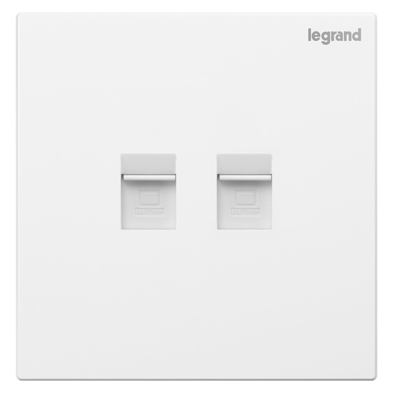 LEGRAND (LEGRAND) Switch Socket Panel Shidian Yulan White Two-way Super Category 5 Computer Socket Double Network Port Network Cable Network Panel