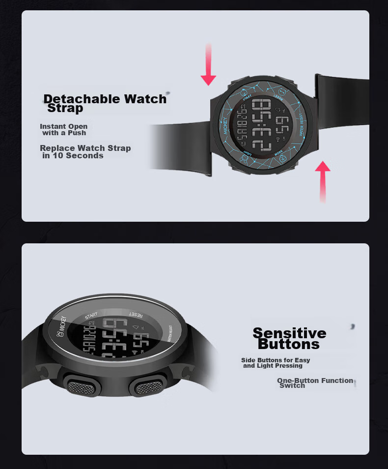 Disney National Day 2026 New Sports Digital Watch, Waterproof Watch, for Middle And High School Students' Exams, Children's Watch, Time-Telling 15