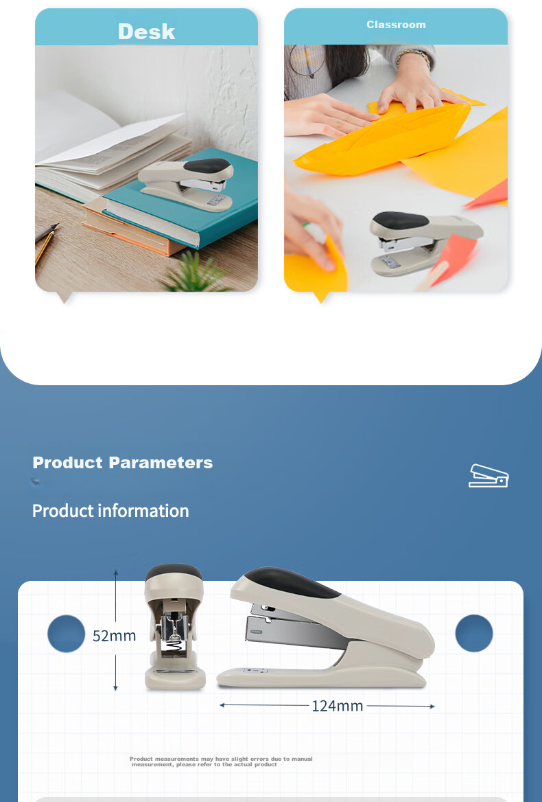 Deli 12# Durable Stapler Set (Staple Remover + Staples + Stapler), Office Supplies, Random Color 0355 10