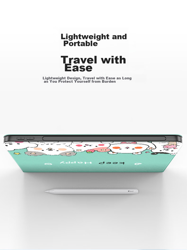 Qiaojiejie Apple 2018/17 IPad/Air2/1 Tablet Protective Case, 9.7-Inch Shockproof Full Coverage Cartoon Cute Student Online Class Stand, Smart Sleep/Wake Anti-Drop 5