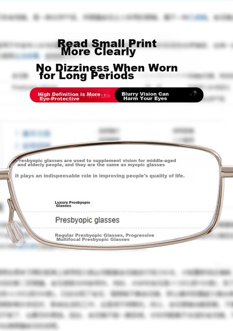 Mushe Foldable Portable Anti-Blue Light Reading Glasses, Original Japanese Import, High Definition Men's Presbyopic Glasses 6