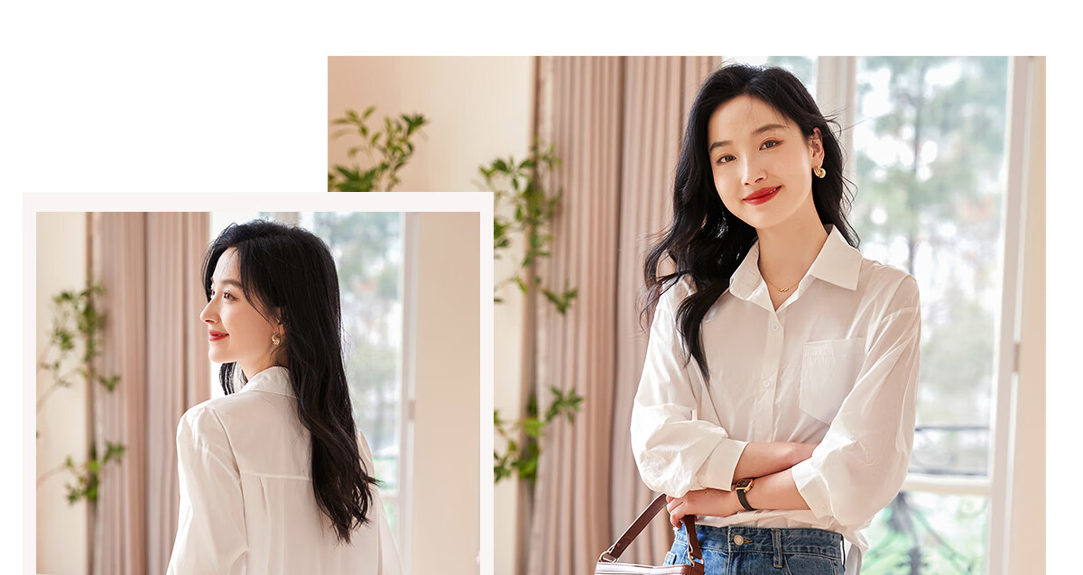 Chushen Spring Autumn Long Sleeve Women's Pure Cotton White Shirt Loose Fit Professional Commuter S13JC2740 19
