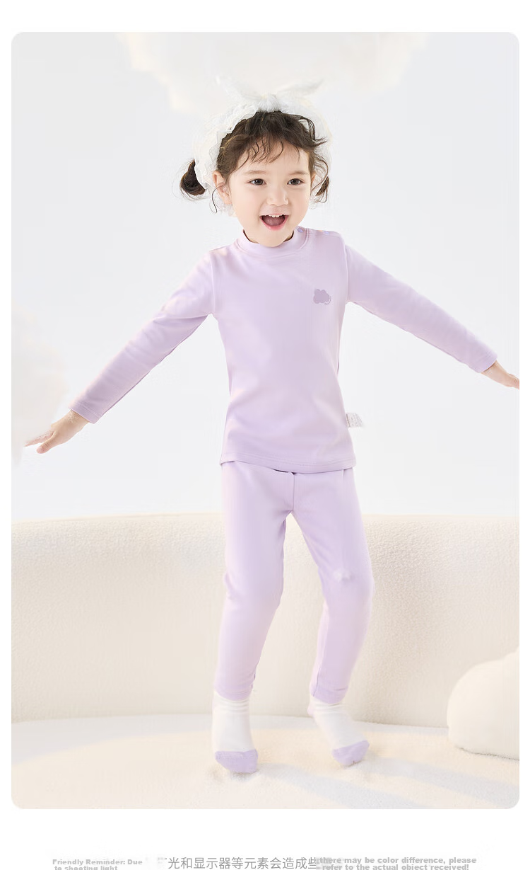 BALABALA Girls' Autumn And Winter Thermal Underwear Set, Thick Warm Base Layer Sleepwear for Children And Toddlers, 208424169001 29