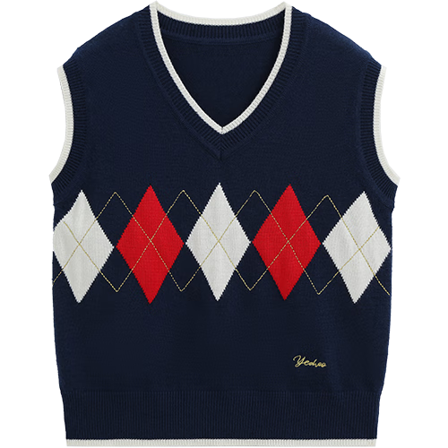 YEEHOO Boys' Vest Children's Knitted Wool Blend Pullover Sweater Spring Blue 130