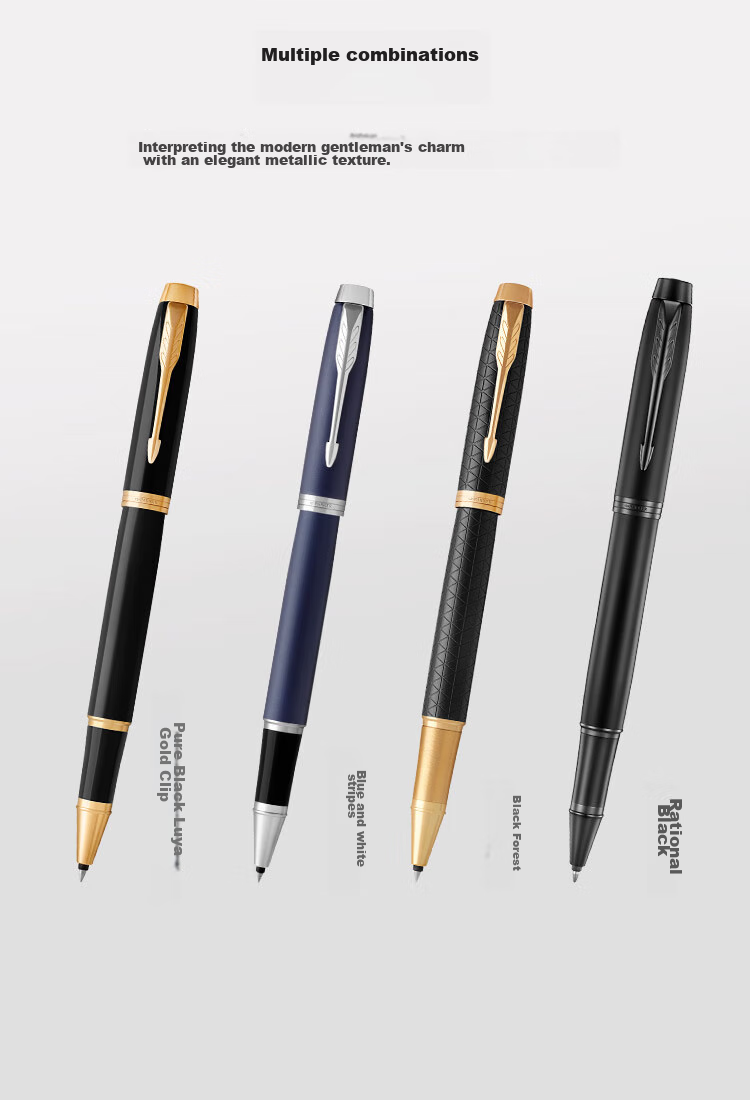 Parker Signature Pen, Stylish Business Office Gift, High-Quality IM Pure Black Liya Gold Clip Ballpoint Pen + Flowing Light Gift Box, National Day Gift for Men And Women, Baotiao Discount 3