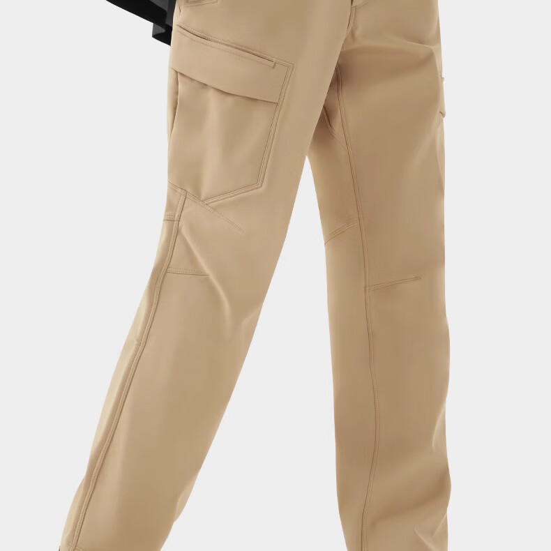 CAMEL Men's Loose Straight Wide-Leg Pants with Fleece Lining, Windproof, Water-Resistant, Large Pockets, Cargo Pants, Hiking Trousers for Men 1683 26