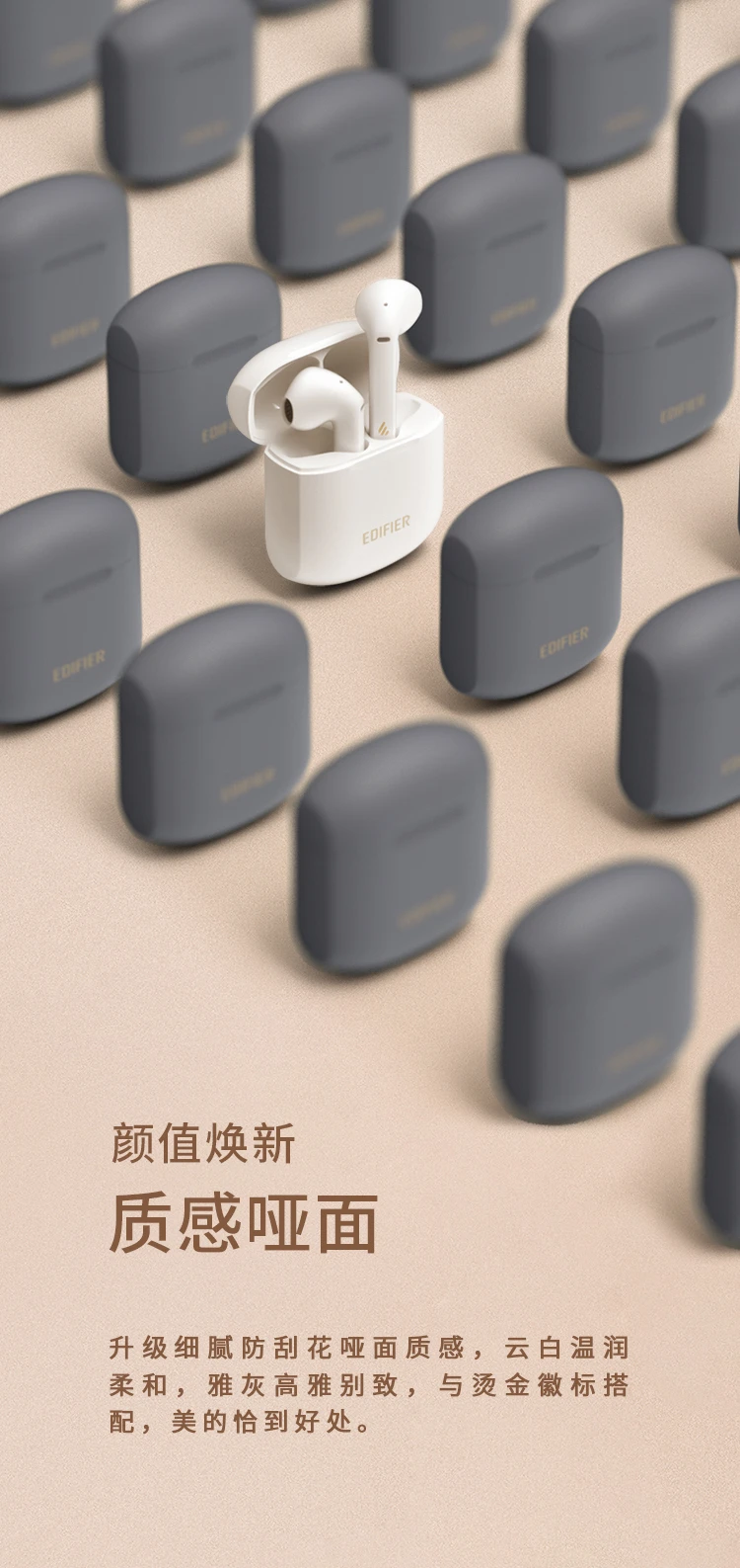 Edifier EDIFIER LolliPods Plus true wireless bluetooth headset semi-in-phone universal Apple Android mobile phone loli pods Valentine's Day gift cloud white Edifier EDIFIER LolliPods Plus true wireless bluetooth headset semi-in-phone universal Apple Android mobile phone loli pods Valentine's Day gift cloud white