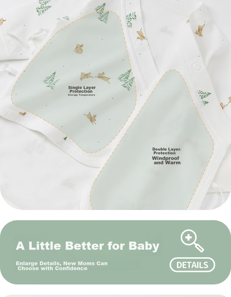 Guaiqixiong Newborn Long-Sleeve Bodysuit, Spring And Autumn Infant Pure Cotton Seamless Pajamas, Romper for Autumn, Clothing A 10