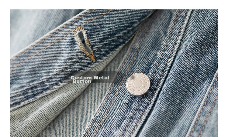 Sentubila Spring And Autumn Pure Cotton Denim Jacket, Short High-End Women's Clothing, Elegant Casual Versatile Top, Denim Blue, XL 39