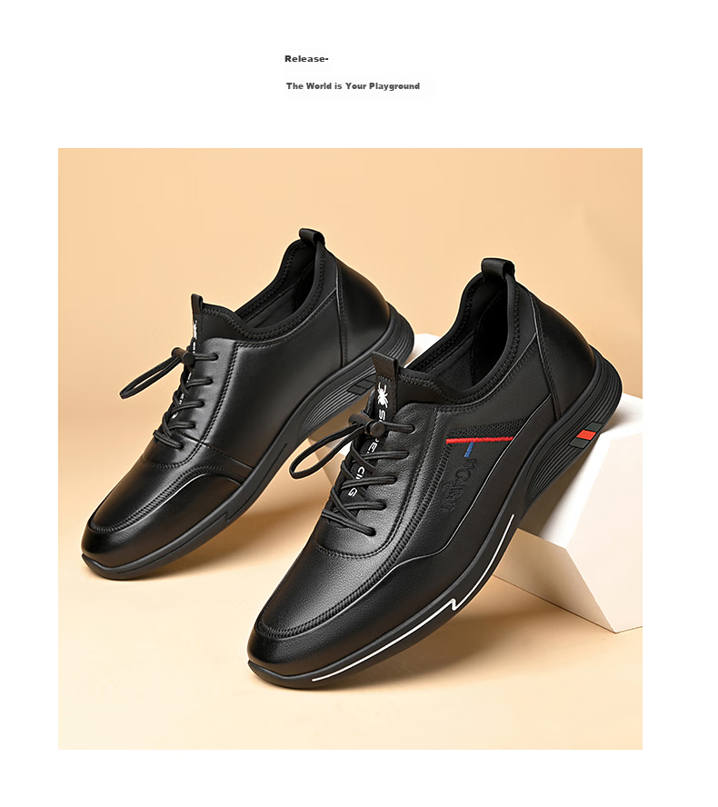 SPIDER KING 2026 Summer Casual Leather Shoes, Men's Sneakers, Men's Business Soft Leather Shoes, Blue, Size 41 13