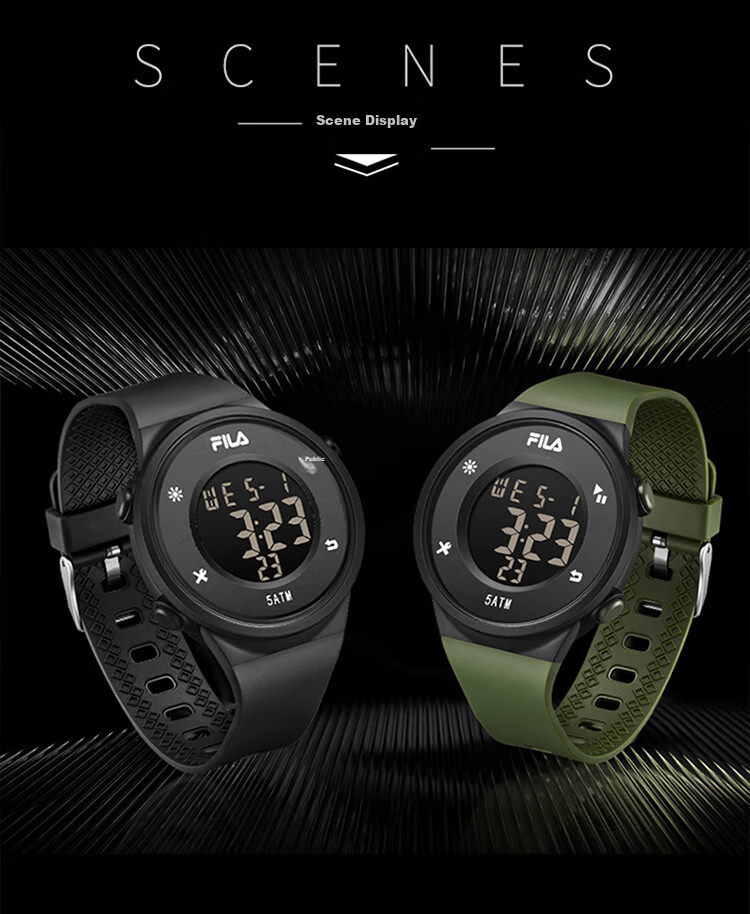 FILA Electronic Watch, Luminous Digital Watch, Sports Watch, Student Watch, Exam Watch for Middle And High School Students, 6557-017 4
