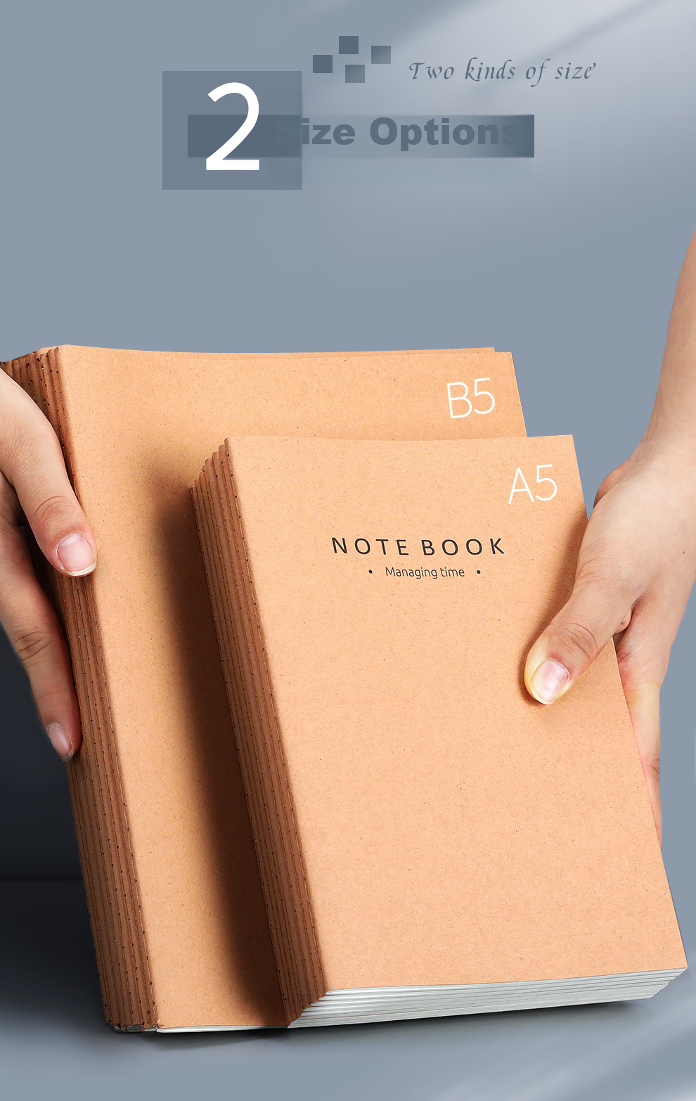 Faramon 6-Pack A5 Kraft Paper Notebooks, Soft Cover with Stitching, Thickened Journal, Office Stationery, Large Size Notebook 5