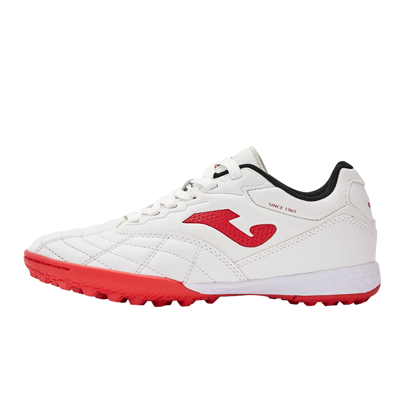 JOMA Soccer Shoes for Children, TF Turf Cleats for Boys And Girls, Youth And Elementary School Students, Non-Slip Wear-Resistant Football Training Shoes, White And Red, Size 34