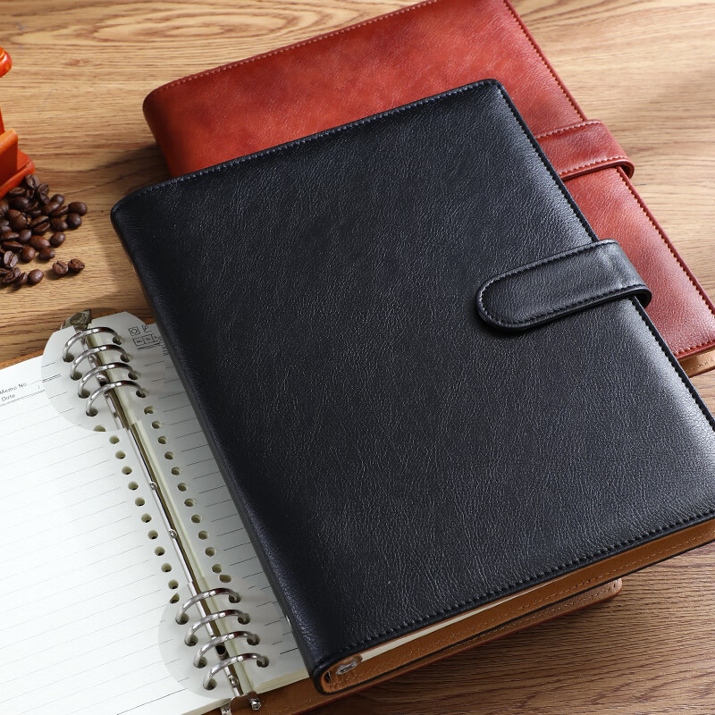 Faramon B5 Large Loose-Leaf Notebook with Removable Refillable Pages, Business Notebook for Office Meetings And Notes, B5-Black