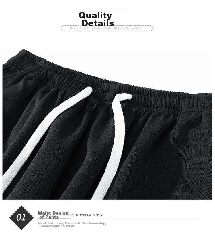 POUM Casual Cargo Capri Pants for Men, Summer Loose-Fit Trendy Quick-Dry Ice Silk Sports Shorts TQ05 Black L 14